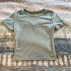 Green crop top w/ open back size XS